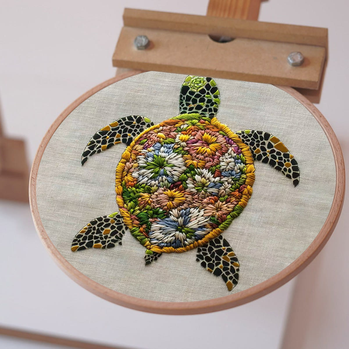 Rubbyoo Embroidery Kit - Flower-Adorned Sea Turtle | Vivid Home Display Piece | Novice-Ready Stitch Project - image 10