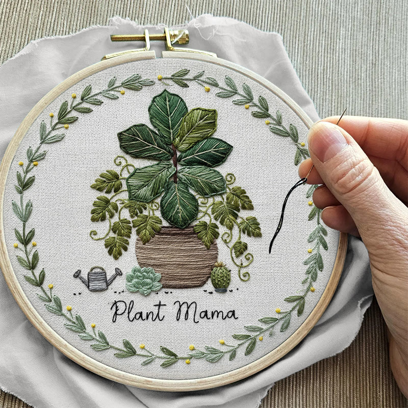 Rubbyoo Embroidery Kit - House Plant | Nice For Wall Decor | Diy Needle Craft  - image 8