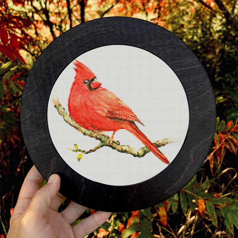  Cross Stitch Kit - Red Cardinal | Handmade Christmas Ornaments | Easy Bird Needlepoint  - image 10