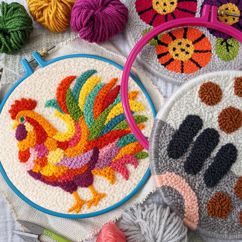 Vivid Rooster Punch Needle Kit - Simple Handcraft | Must-have Gift Option - image 10