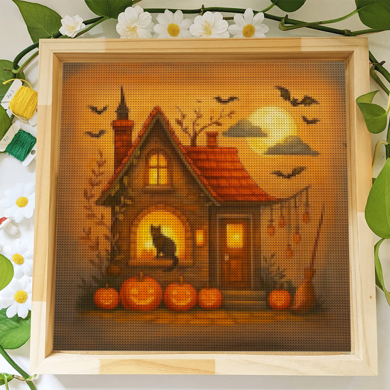 Cross Stitch Kit - Witch Cottage | Spooky Halloween Handicraft | Holiday Home Decor - image 4
