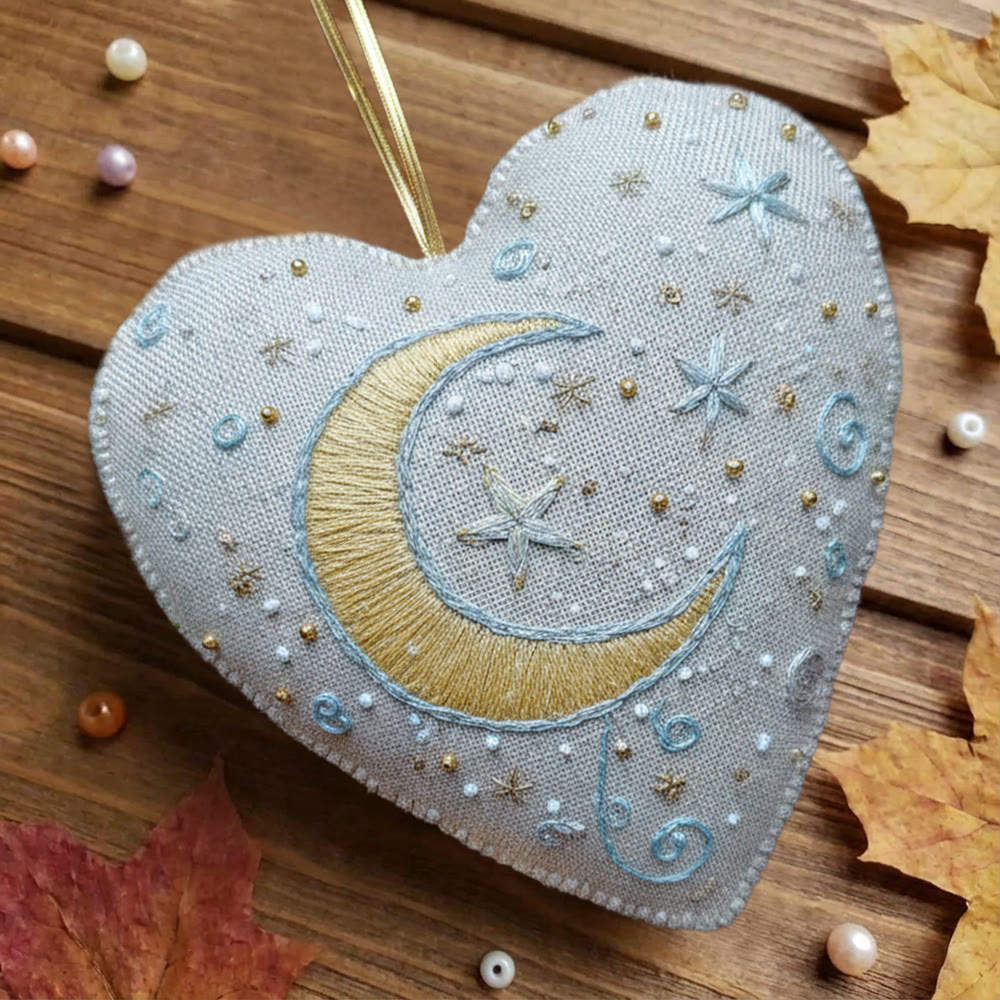 Rubbyoo Heart Embroidery Kit - Starry Night Themed | Beginner Friendly Diy | Cozy Home Hanging Decor - image 8