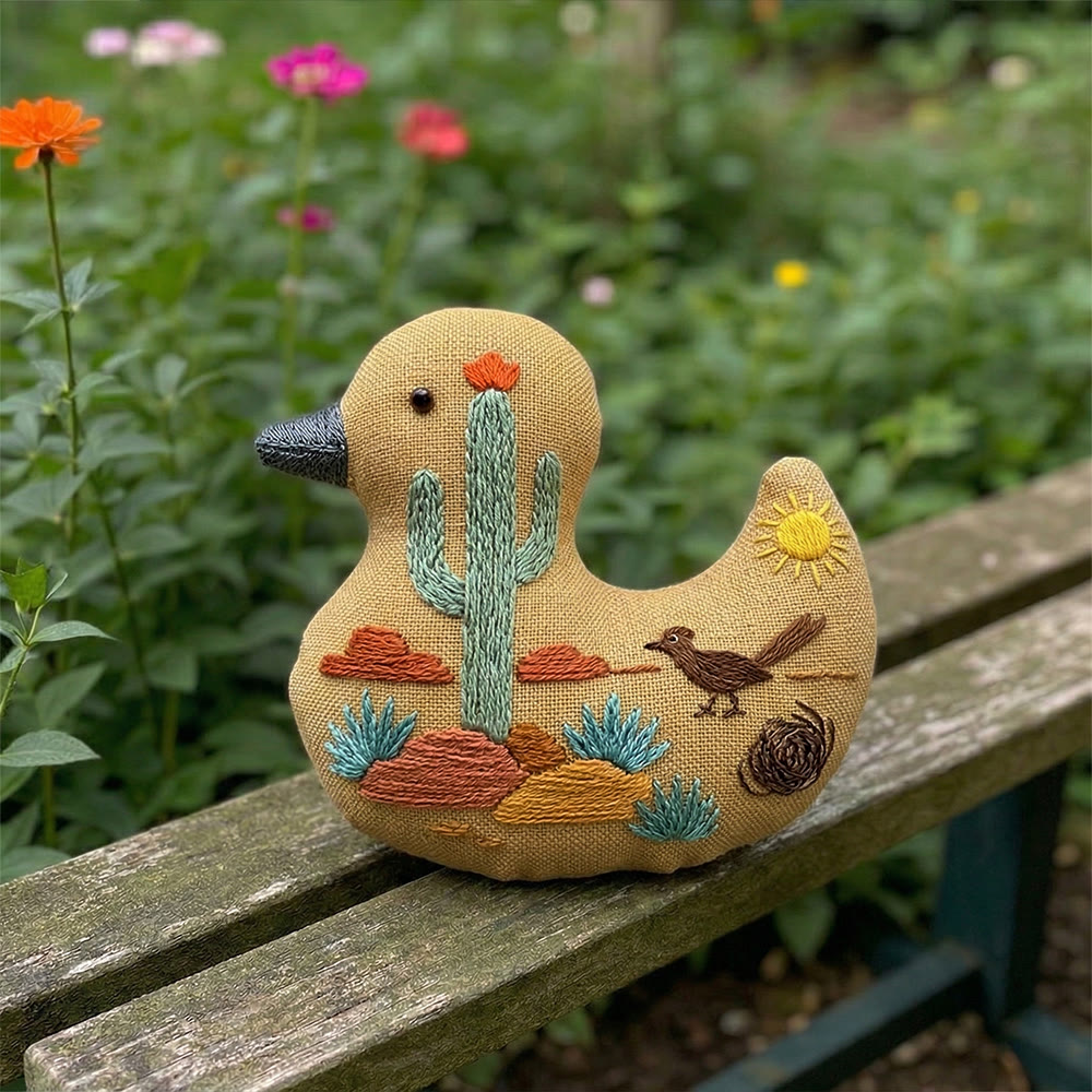 Rubbyoo Duck Embroidery Kit - Desert Scenery | Diy Sewing Toy | Adorable Handmade Ornament - image 7