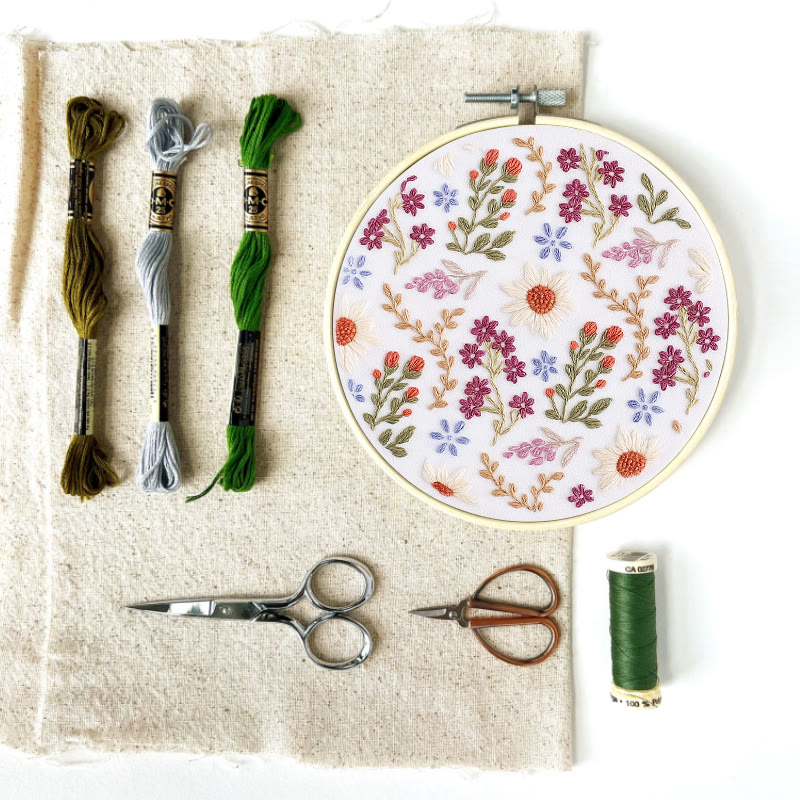 Rubbyoo Embroidery Kit - Blooming Flower | Floral Handmade Art | Easy Needle Craft - image 9