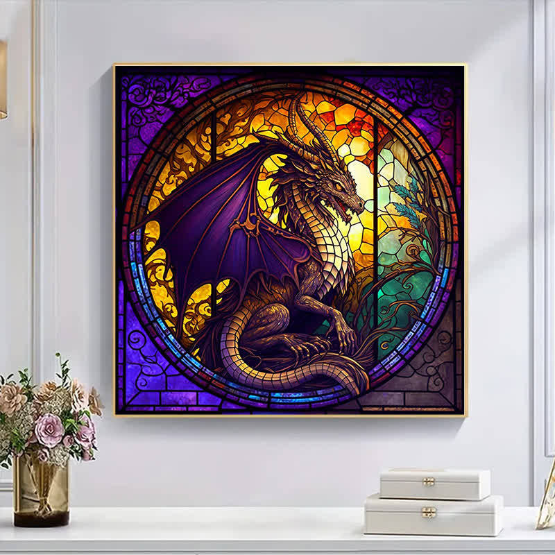 Rubbyoo Dragon Stained -4 Wooden Jigsaw Puzzle