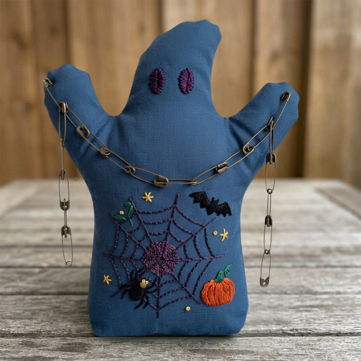 Rubbyoo Ghost Embroidery Kit - Halloween Spotted Spider Web | Beginner-friendly Gothic Needlework | Witchy Handmade Gift For Kids - image 3