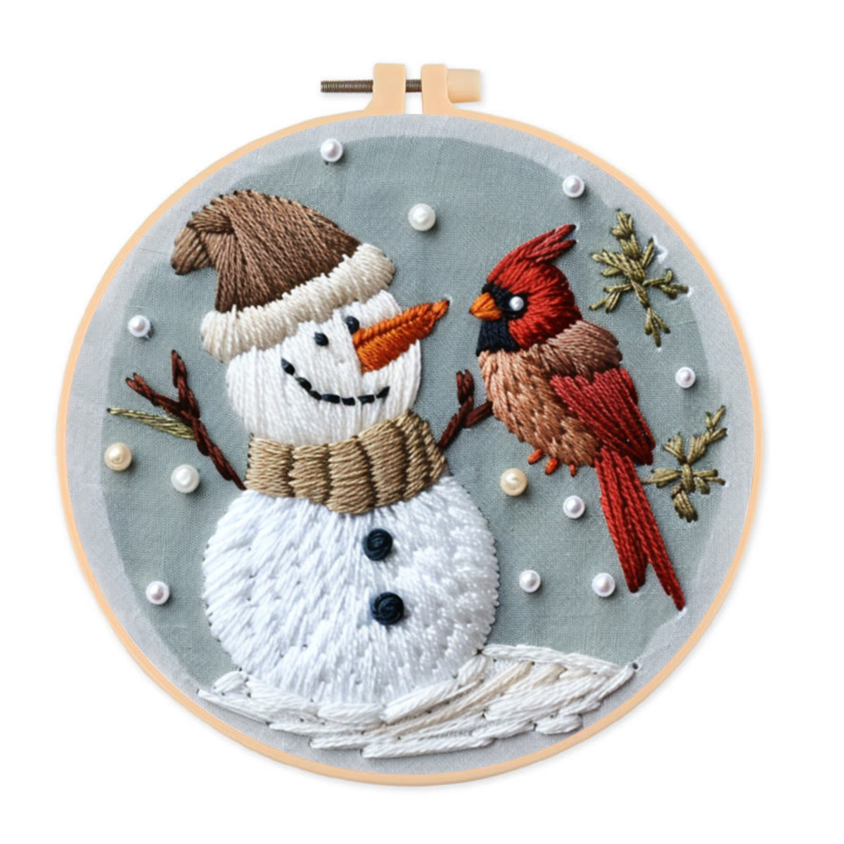 Rubbyoo Embroidery Kit-  Snowman With Bird 2 - image 1