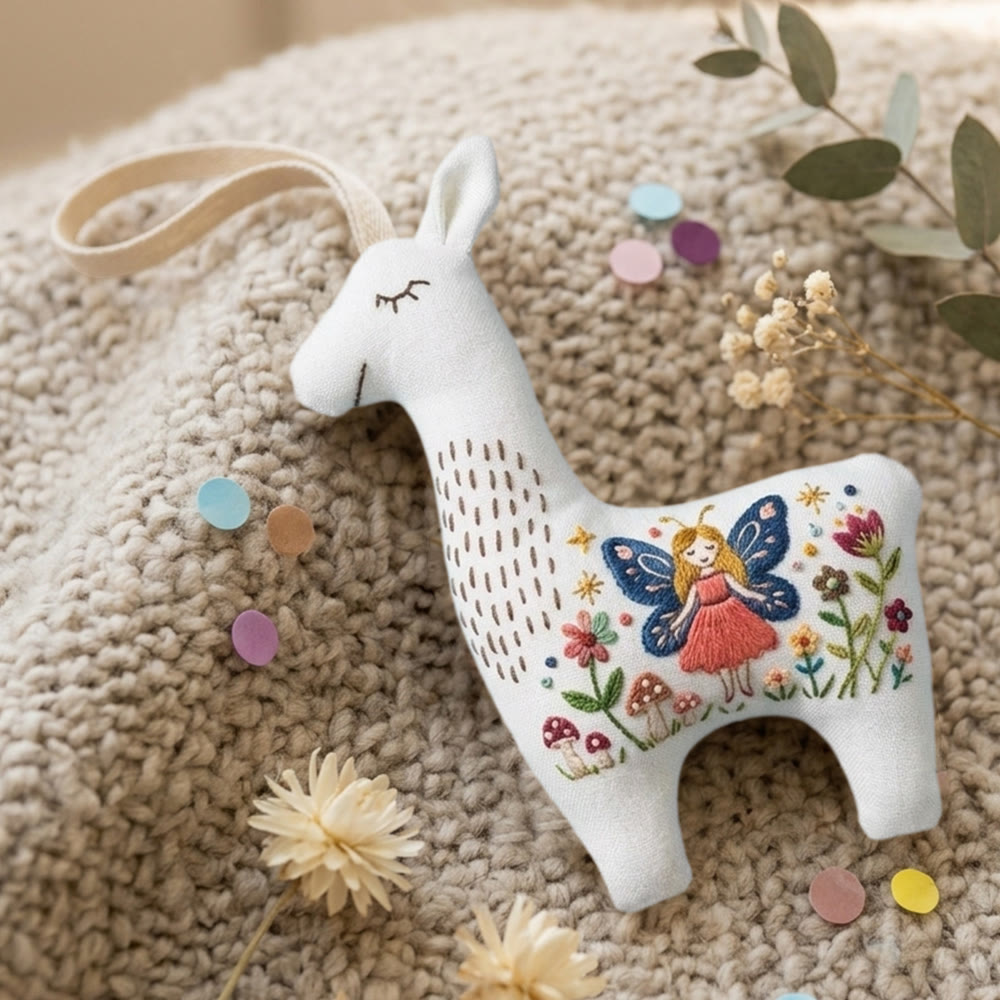 Rubbyoo Llama Embroidery Kit - Flying Fairy | Unique Home Ornament | Precious Gift For Mom - image 5