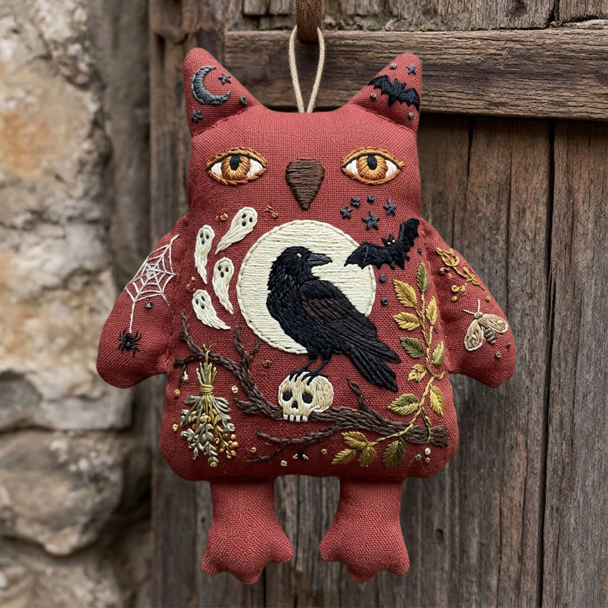 Rubbyoo Owl Embroidery Kit -  Raven Under The Full Moon | Ideal Halloween Gift For Goth Lovers | Witchcore Spooky Night Design - image 4
