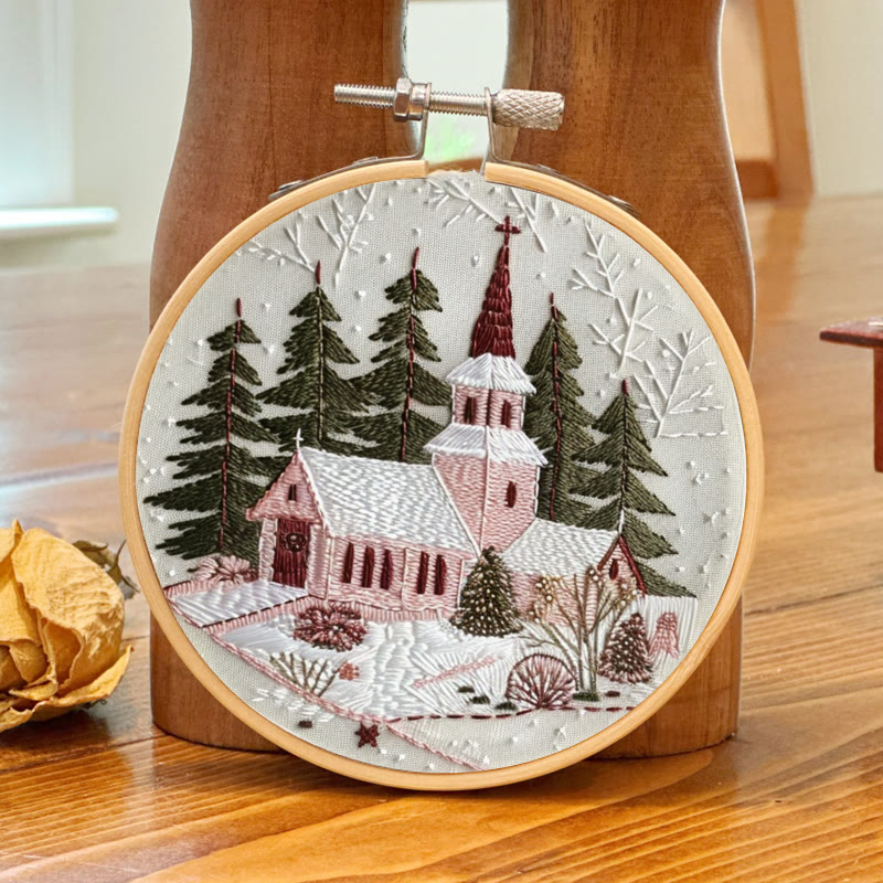 Rubbyoo Embroidery Kit-  Winter Church - image 8