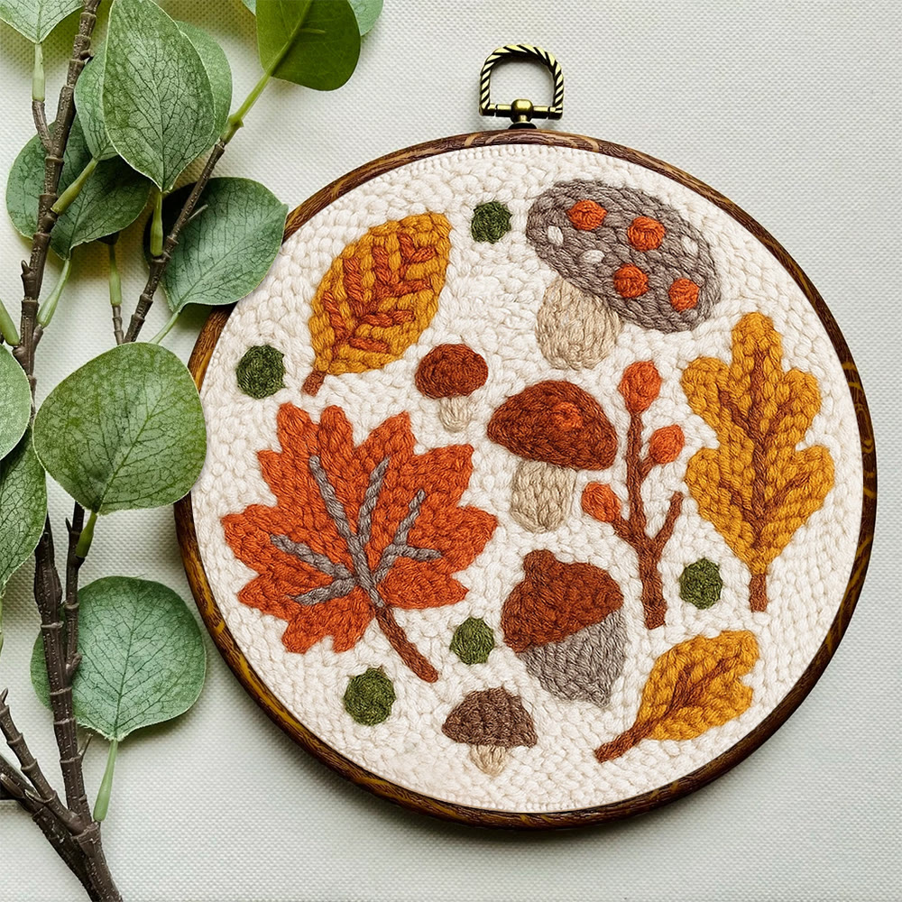 Autumn Leaves Punch Needle Kit - Diy Wall Hanging | Seasonal Needle Artwork - image 10