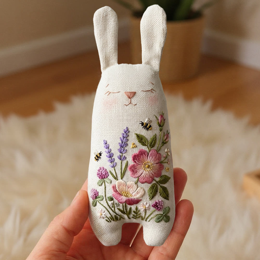 Rubbyoo Bunny Toy Embroidery Kit - Lavender And Peony | Accessible Diy | Lovely Gift For Nature Lovers - image 4