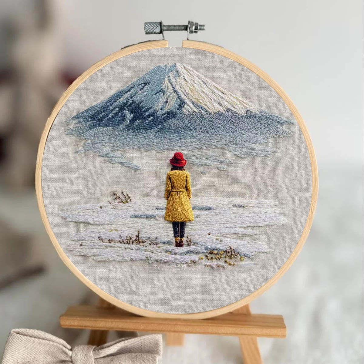 Rubbyoo Embroidery Kit - Snow Mountain | Diy Landscape Craft | Easy Stitch Hoop Art  - image 3
