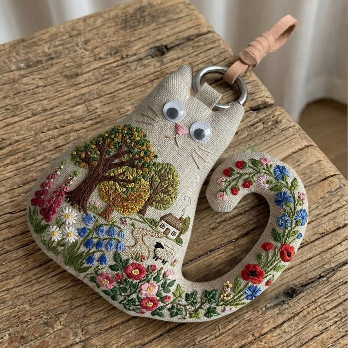 Rubbyoo Cat Embroidery Kit - Floral Farmhouse | Cozy Countryside Ornament | Perfect Gift For Woodland Nature Hobbists - image 9
