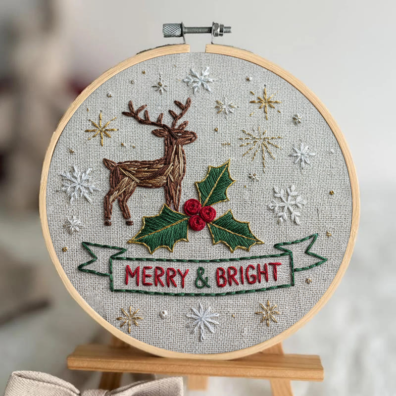 Rubbyoo Embroidery Kit - Christmas Deer | Unique Stitch Art | Christmas Crafts For Decoration  - image 8