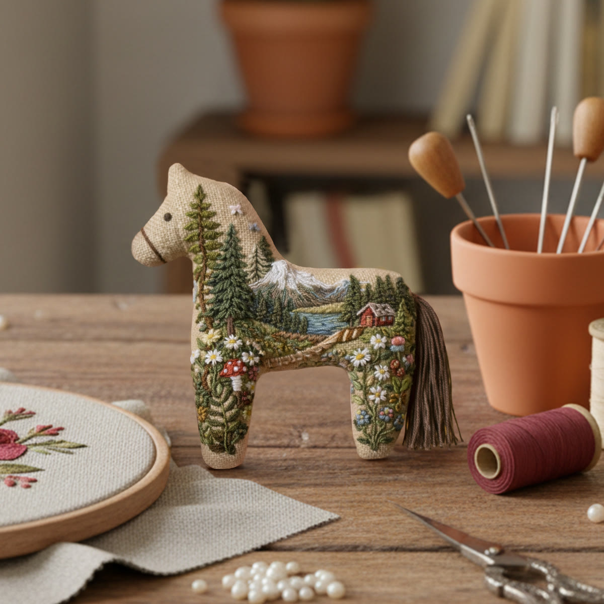 Rubbyoo Horse Embroidery Kit - Happy Village | Creative Home Ornamen | Unique Birthday Gift - image 6