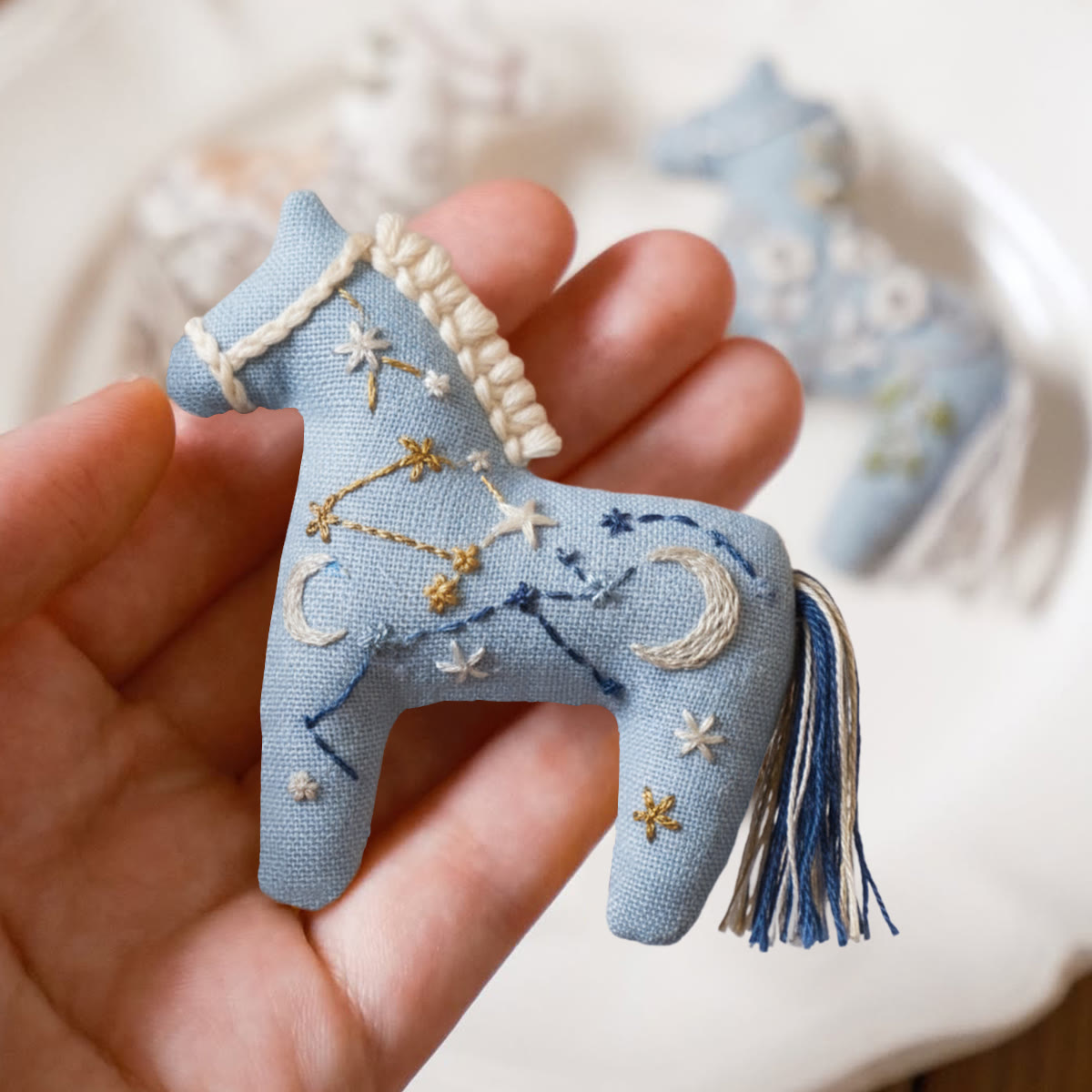 Rubbyoo Horse Embroidery Kit - Moon And Star | Celestial Stitch Craft | Diy Hanging Decor - image 7