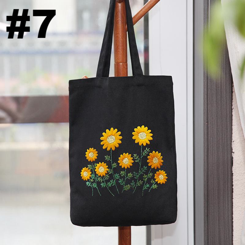 Embroidery Black Canvas Tote Bag Kits | Fashion Bags For Birthday Gifts | Handmake Unique Craft - #7 - image 8