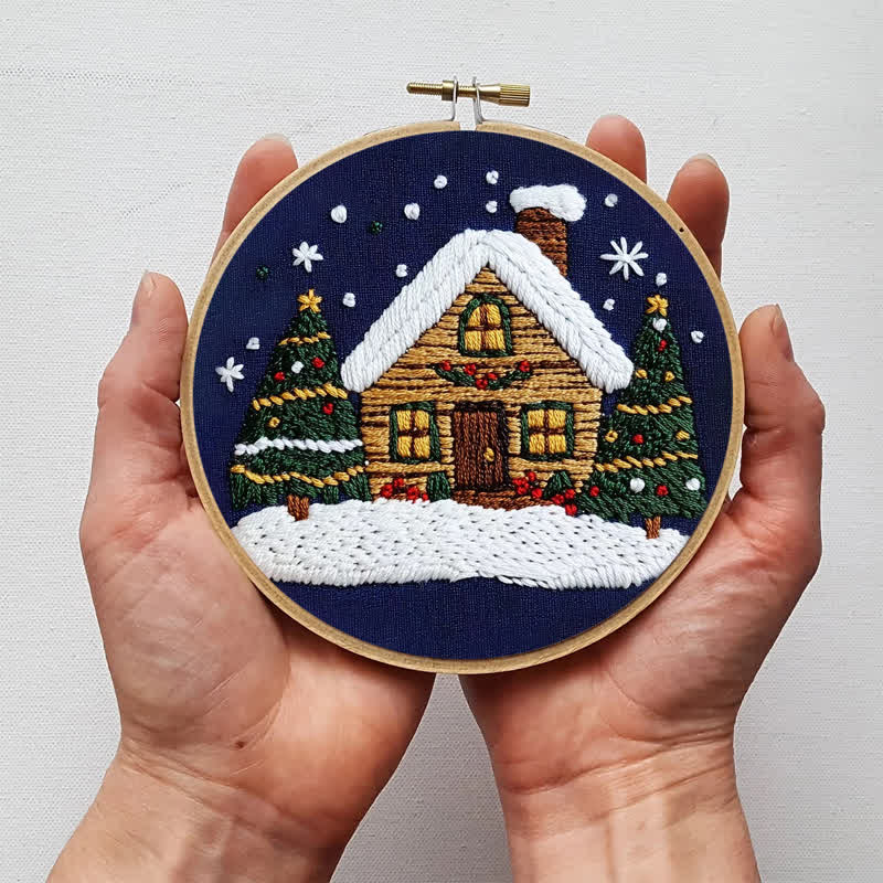 Rubbyoo Embroidery Kit -Art Winter Cottage - image 6