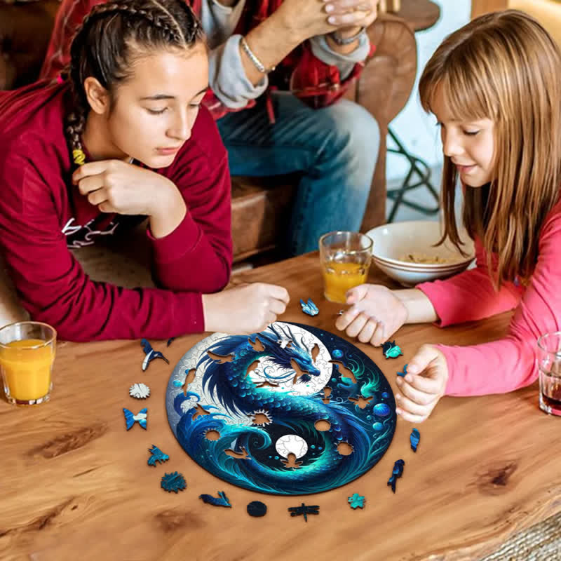 Rubbyoo Ocean Serpent Yin and Yang - Wooden Jigsaw Puzzle