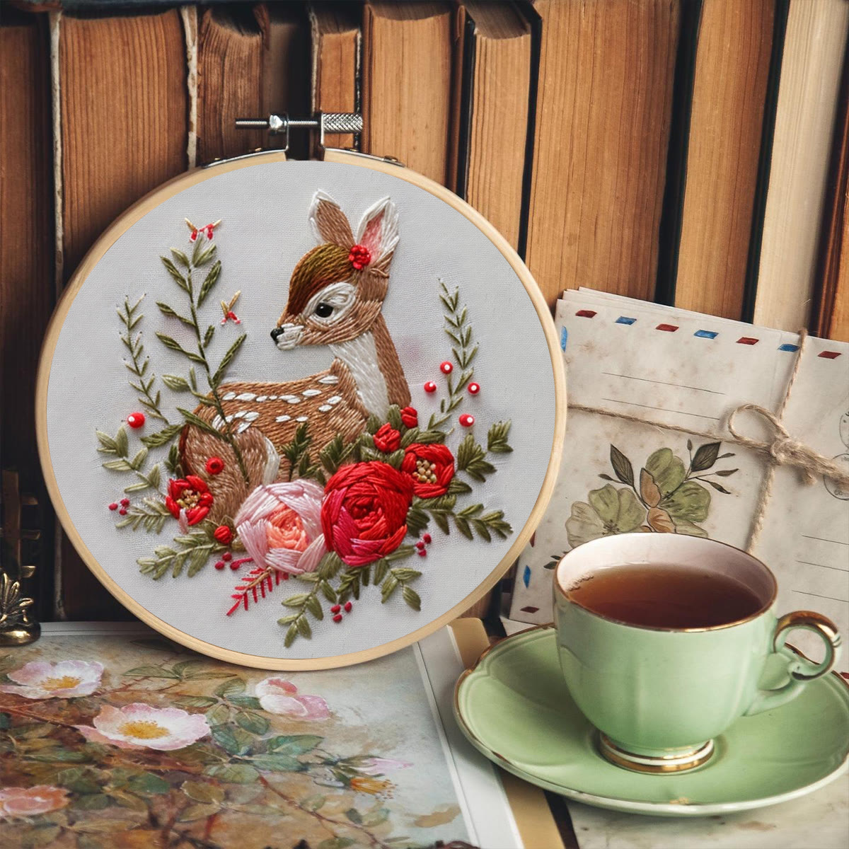 Rubbyoo Embroidery Kit-  Deer With Flowers - image 7