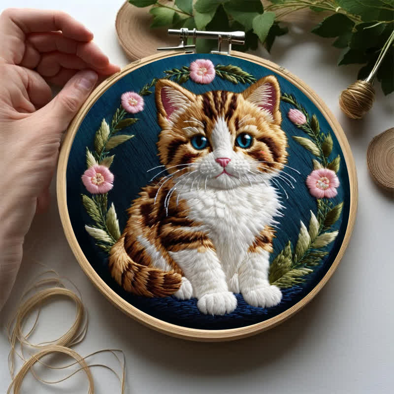 Rubbyoo Embroidery Kit - Flower Cat - image 9