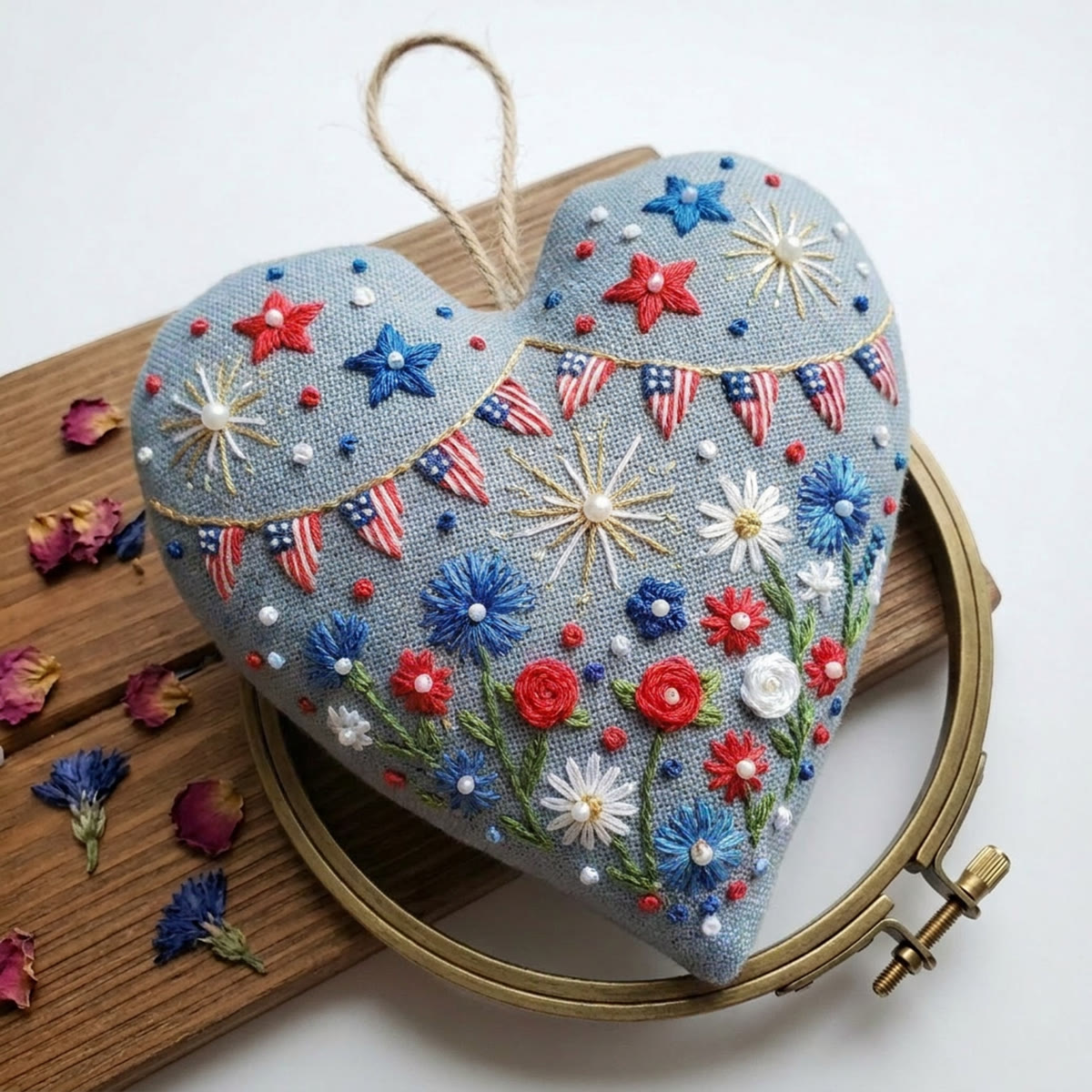 Rubbyoo Heart Embroidery Kit - Shining Day | Semiquincentennial Anniversary Pattern | Patriotic Present Choice - image 5