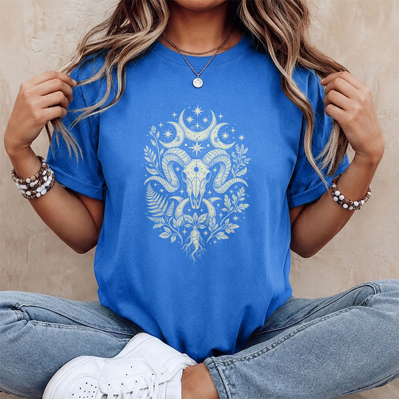 Rubbyoo Celestial Goat Graphic Tee -  Mystic Astrology Signs | Zodiac Gift For Her | Unisex Capricorn T-Shirt  - image 12