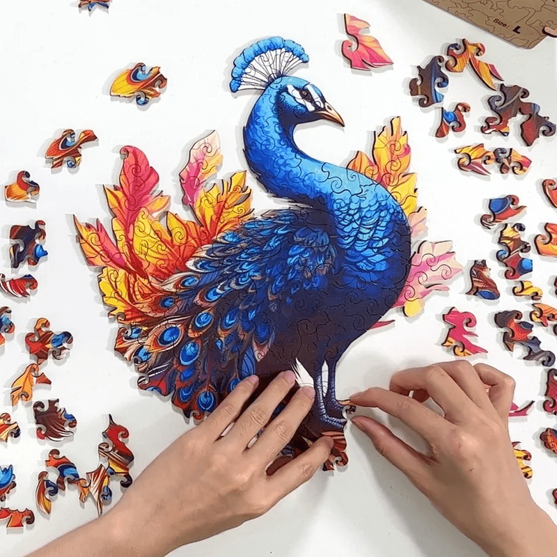 🔥Last Day 95% Off - Striking Peacock Wooden Jigsaw Puzzle