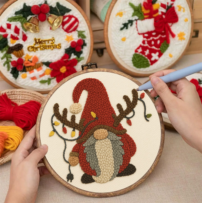 Christmas Gnome Punch Needle Kit - Christmas Wall Decor | Diy Holiday Gift Idea  - image 6