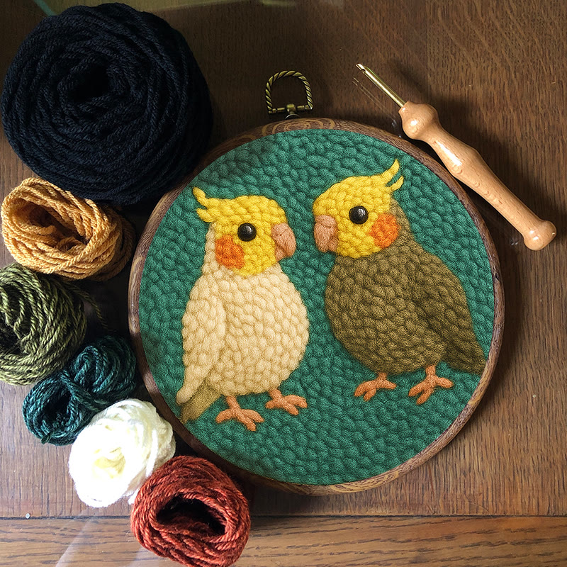  Parrot Couple Punch Needle Kit - Lovely Bird Needlework | Nice Wedding Handicraft - image 5