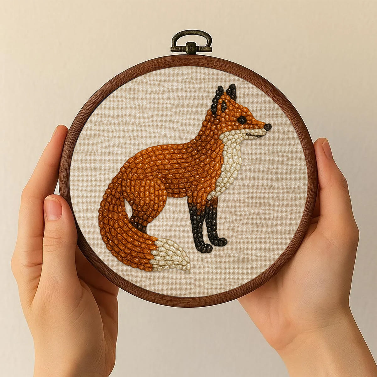 Rubbyoo Bead Embroidery Kit - Standing Fox | Diy Handmade Artwork | Easy Animal Craft For Aldult  - image 4