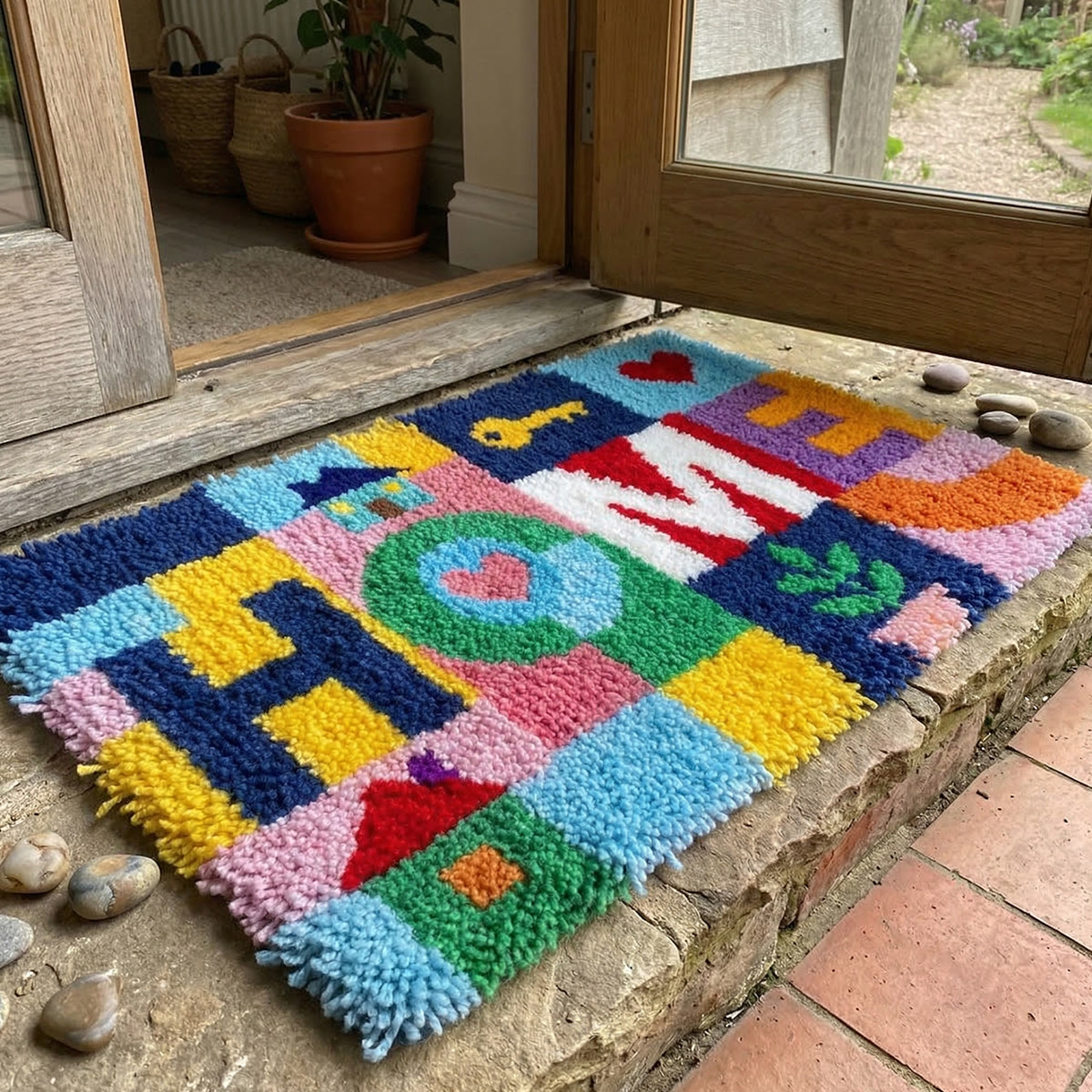 Rubbyoo Latch Hook Rug Kit - Welcome Home | Unique Outdoor Carpet | Diy Housewarming Gift - image 7