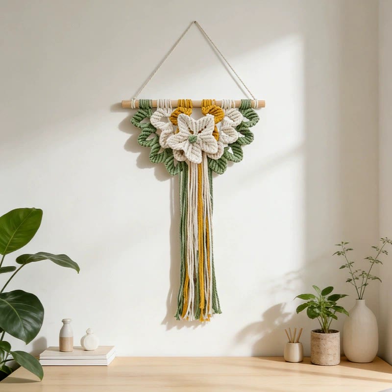 Rubbyoo Macrame Wall Hanging - Woven Flower Tapestry | Boho Art For Bedroom  - image 3
