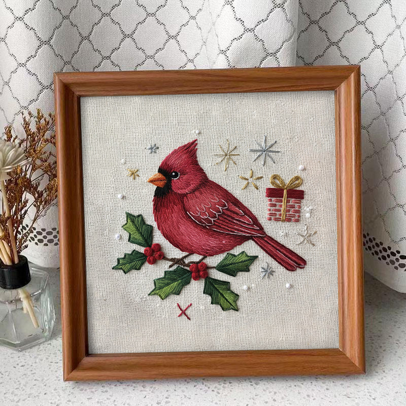 Rubbyoo Embroidery Kit - Holiday Cardinal | Perfect For Christmas Decor | Handmade Gift For Friends - Embroidery Kit Plus An Extra Frame - image 10