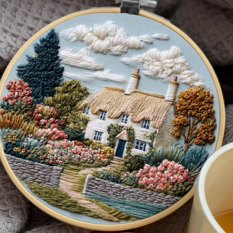 Rubbyoo Embroidery Kit - Beautiful Manor | Decorative Stitch Art | Unique Gift Idea - image 4