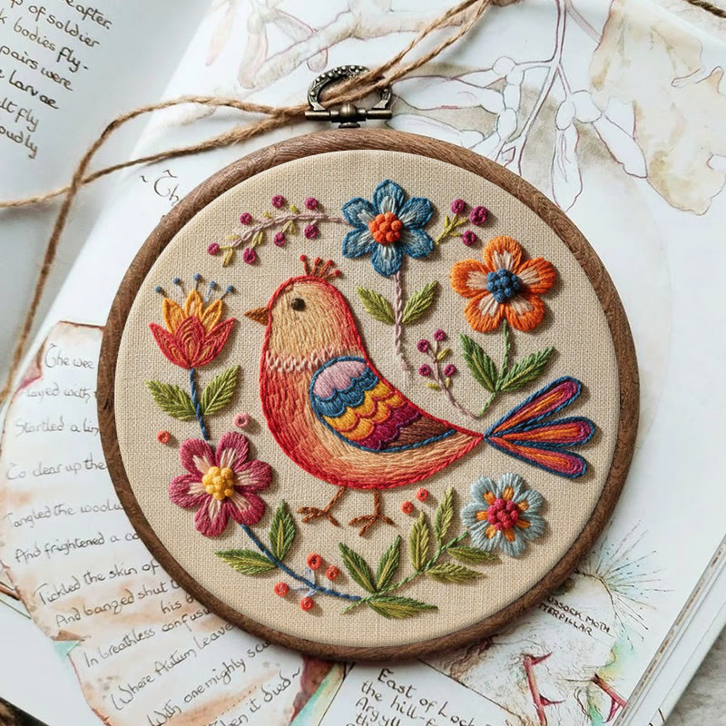Rubbyoo Embroidery Kit - Bird And Flower | Diy Handmade Needlepoint  | Perfect For Beginners - image 6