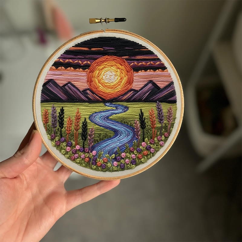 Rubbyoo Embroidery Kit - Mystery View | Special Landscape Craft | Decorative Hoop Art - 20*20cm - image 3