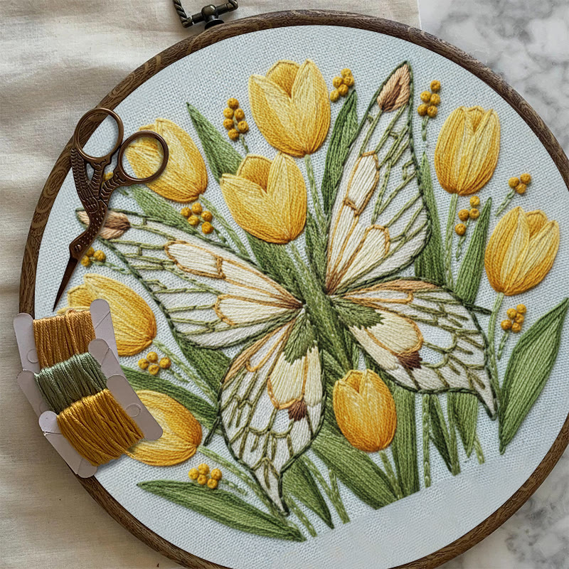 Rubbyoo Embroidery Kit - Floral Butterfly | Creative Handmade Art | Diy Birthday Gift - image 9