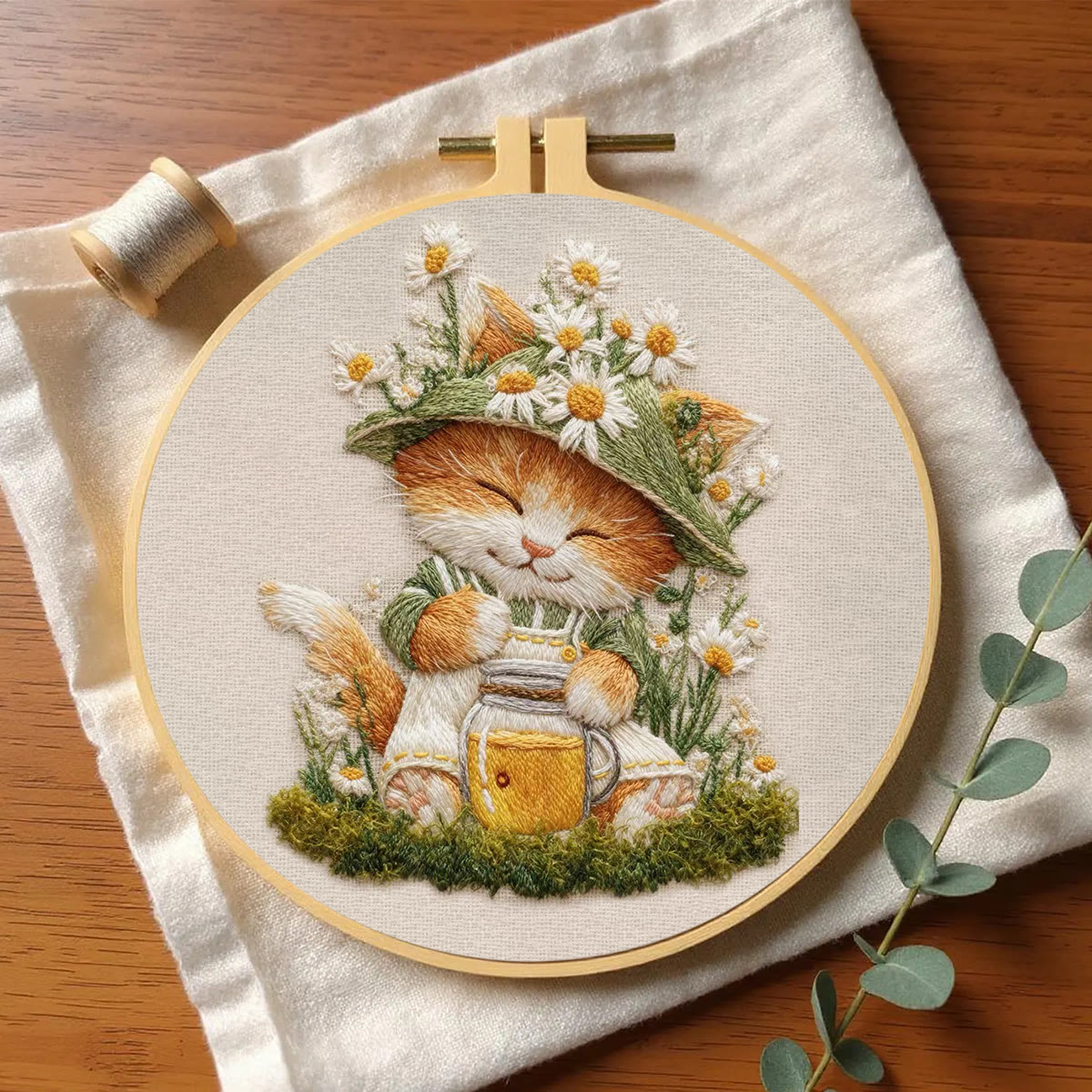 Rubbyoo Embroidery Kit - Floral Kitten | Lovely Animal Art | Gift For Home Decoration  - image 7