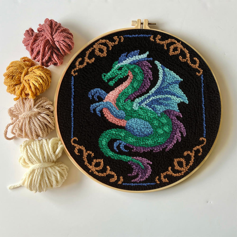 Mythical Dragon Punch Needle Kit - Artisan-crafted Art | Exotic Handcraft Item - image 4