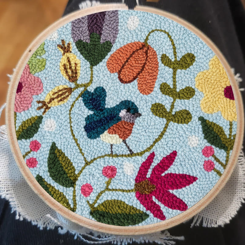 Colorful Bird And Blooming Floral Punch Needle Kit – Charming Handmade Gift | Beginner-friendly Diy - image 7