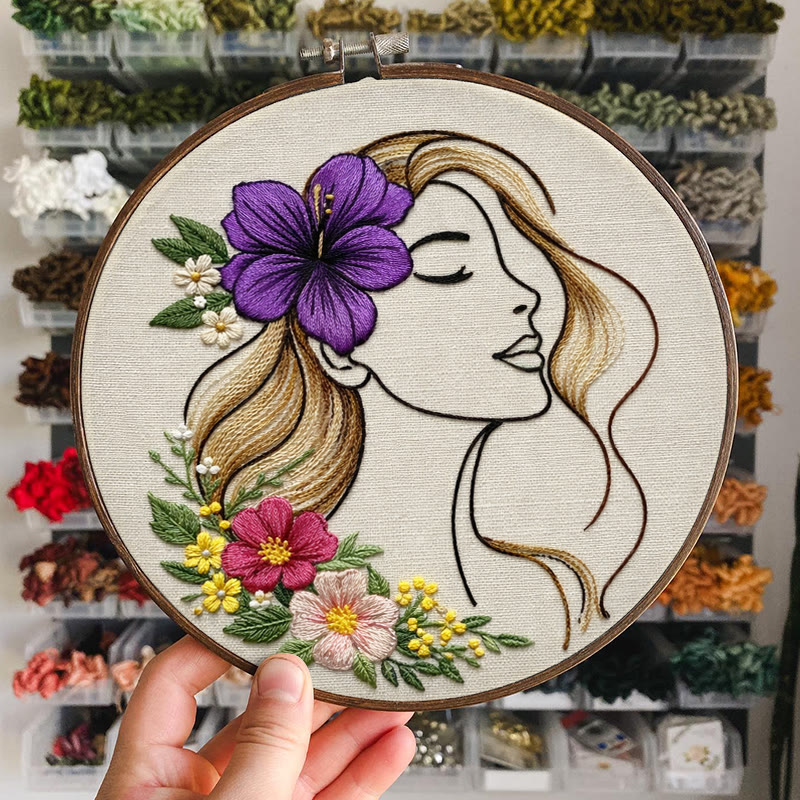 Rubbyoo Embroidery Kit - Gorgeous Woman | Modern Stitch Patten | Perfect Gift For Her - image 8