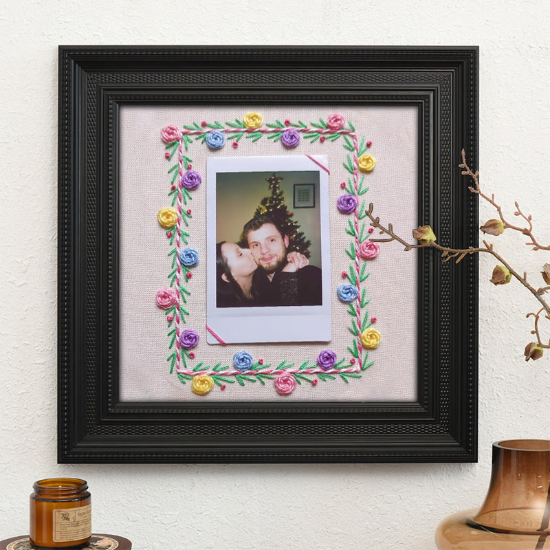 Rubbyoo Embroidery Photo Frame Kit - Colourful Flowers | Easy Needle Craft | Nice Gifts For Lovers - image 10