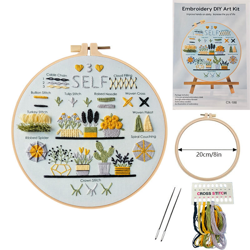 Rubbyoo 3-piece Embroidery Starter Kit - Love Your Self Needlepoint | Floral And Botanical Set | 3 Level Stitch Practice - image 7