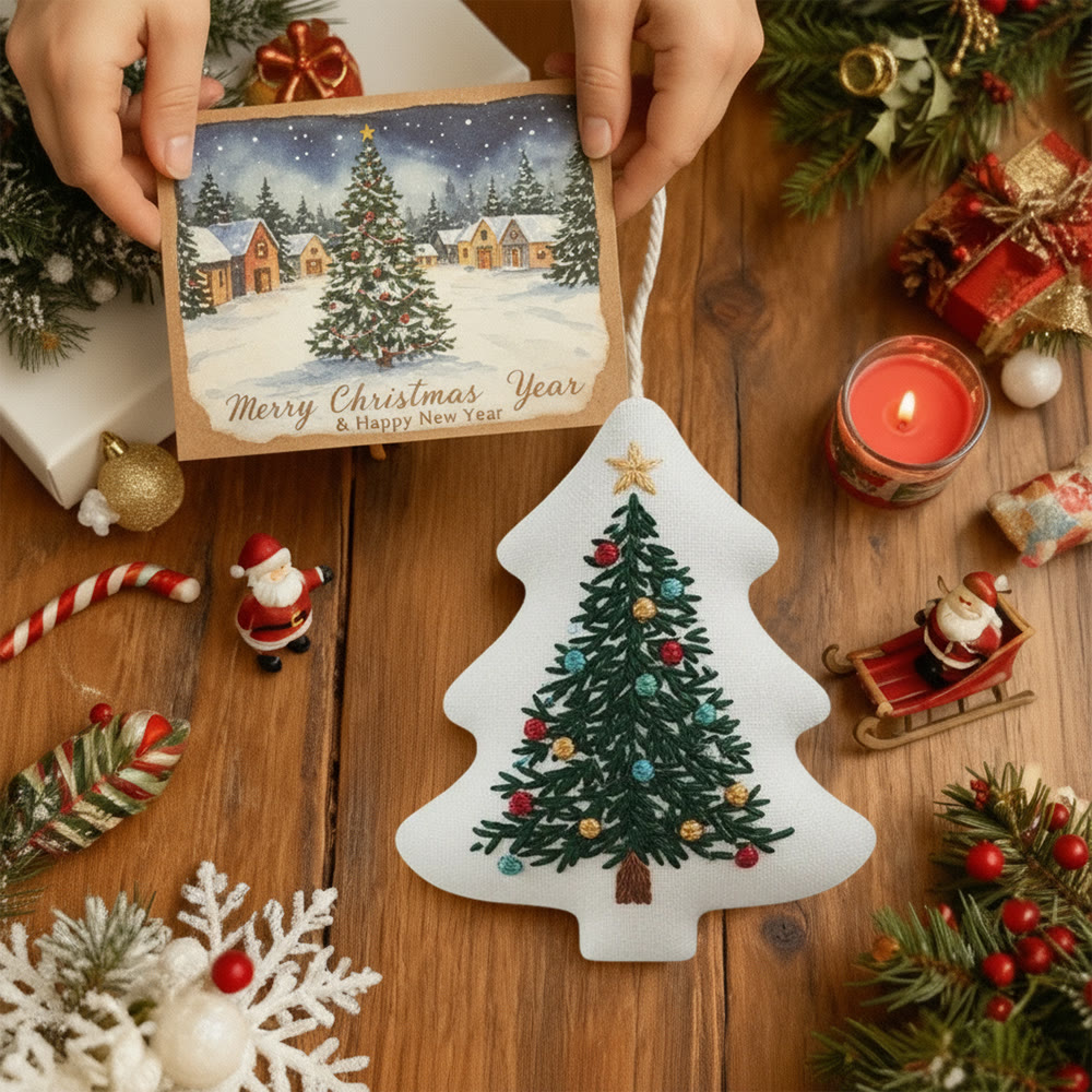 Rubbyoo Tree-shaped Embroidery Kit - Colorful Christmas Lights | Fun Crafting Experience | Brings Joy To Your Tree - image 10