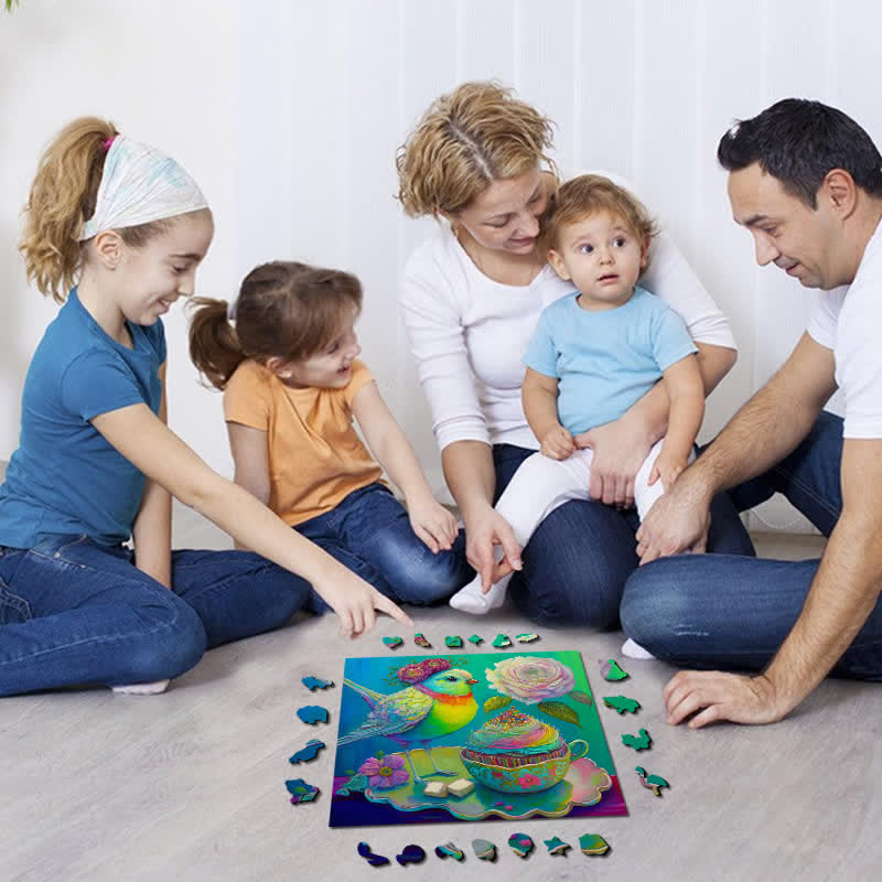 Bird's Tea Party - Wooden Jigsaw Puzzle