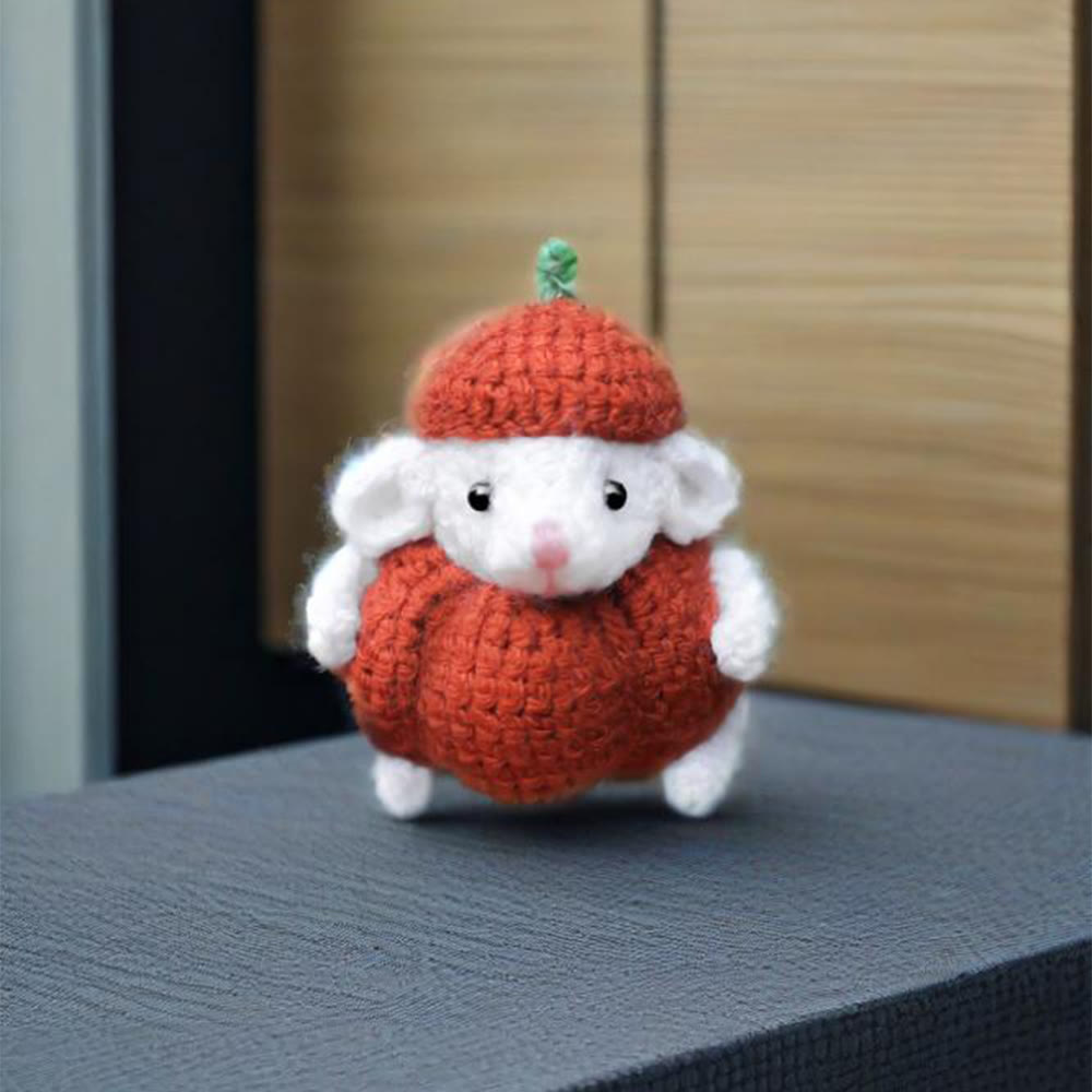 Diy Handmade Mouse In Pumpkin Crochet Kit - Creative Animal Doll | Diy Stylish Key Chain  - image 4