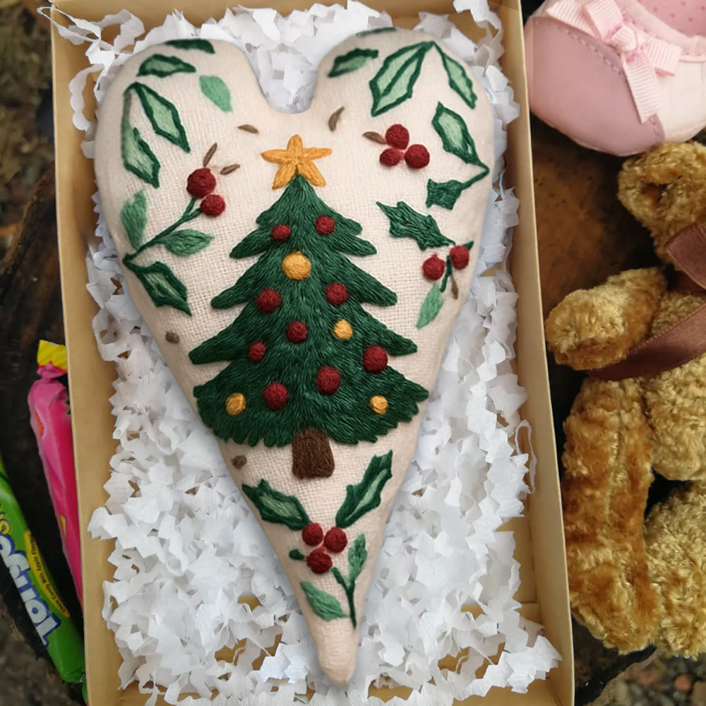 Rubbyoo Heart Embroidery Kit - Christmas Tree | Perfect Handmade Gift For Kid | Diy Needle Art  - image 8