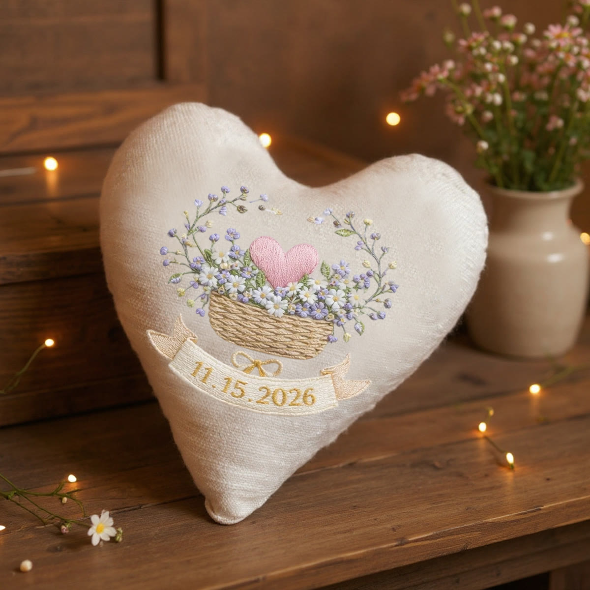 Rubbyoo Heart Embroidery Kit - Flower Basket Date-themed Design | Warm Handmade Diy | Anniversary Gifting Pick - image 7